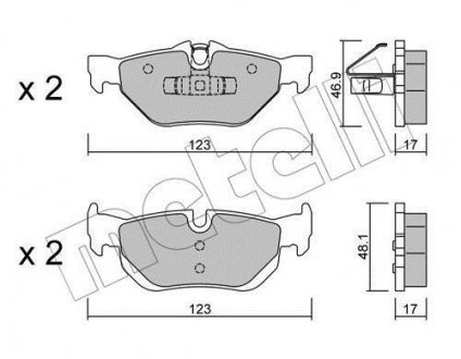 Комплект тормозных колодок, дисковый тормоз Metelli 22-0642-0