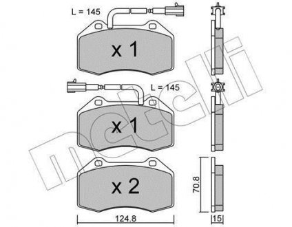 Тормозные колодки, дисковый тормоз (набор) Metelli 2206512