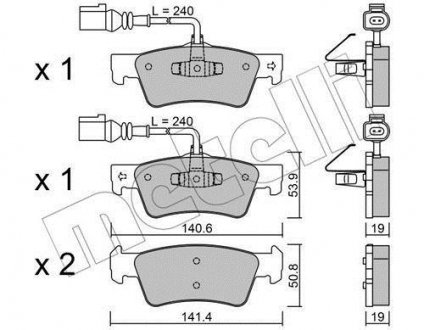 Комплект тормозных колодок, дисковый тормоз 22-0661-0 Metelli 2206610