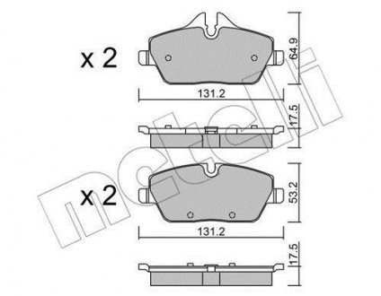 Комплект тормозных колодок, дисковый тормоз Metelli 22-0664-0