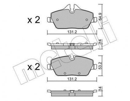 Комплект тормозных колодок (дисковых).) Metelli 22-0664-2 (фото 1)