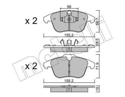 Комплект тормозных колодок, дисковый тормоз 22-0675-3 Metelli 2206753