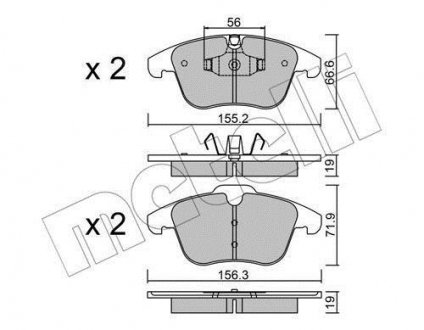 Комплект тормозных колодок (дисковых).) Metelli 22-0675-4 (фото 1)