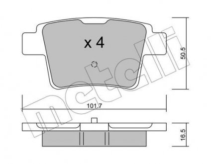 Комплект тормозных колодок, дисковый тормоз Metelli 22-0677-0