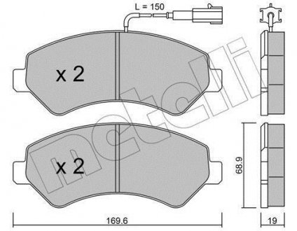 Комплект тормозных колодок, дисковый тормоз Metelli 22-0709-1 (фото 1)