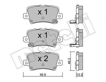 Комплект тормозных колодок, дисковый тормоз Metelli 22-0729-0