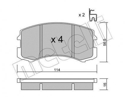 Тормозные колодки, дисковый тормоз (набор) Metelli 2207360 (фото 1)