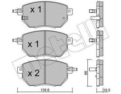 Комплект тормозных колодок, дисковый тормоз 22-0741-0 Metelli 2207410