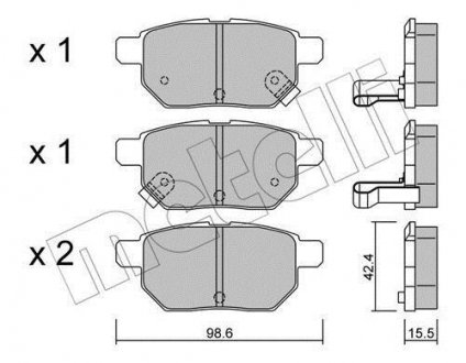 Комплект тормозных колодок, дисковый тормоз 22-0746-0 Metelli 2207460 (фото 1)