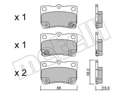 Комплект тормозных колодок, дисковый тормоз 22-0761-0 Metelli 2207610 (фото 1)