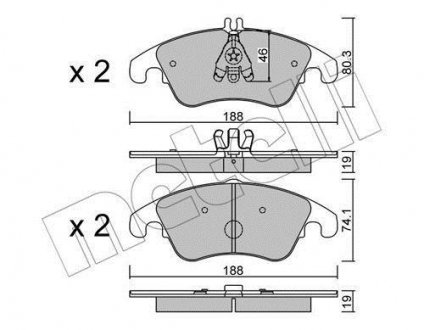 Комплект тормозных колодок (дисковых).) Metelli 22-0775-2