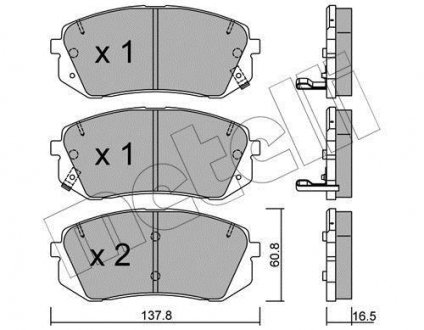 Комплект тормозных колодок, дисковый тормоз Metelli 22-0783-0