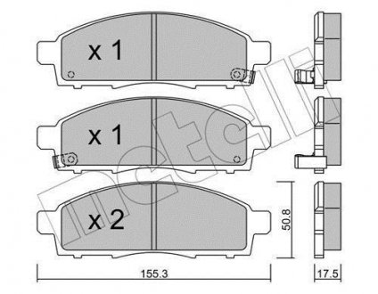 Комплект тормозных колодок, дисковый тормоз Metelli 22-0791-1