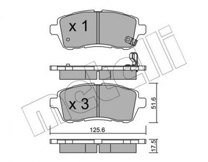 Комплект тормозных колодок, дисковый тормоз 22-0793-0 Metelli 2207930 (фото 1)