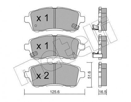 Комплект тормозных колодок, дисковый тормоз Metelli 22-0793-1 (фото 1)