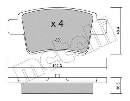 Комплект тормозных колодок, дисковый тормоз 22-0801-0 Metelli 2208010