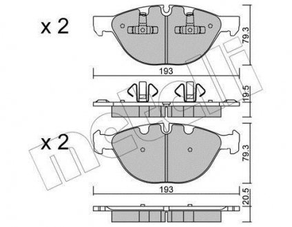 Комплект тормозных колодок, дисковый тормоз Metelli 22-0823-0