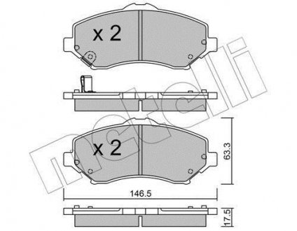 Комплект тормозных колодок, дисковый тормоз Metelli 22-0862-0