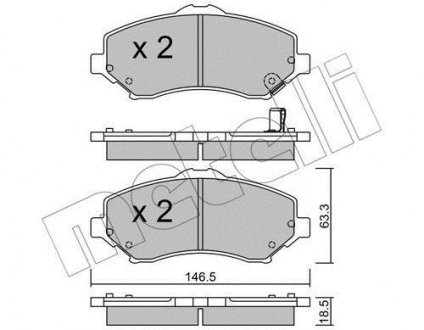 Гальмівні колодки, дискове гальмо (набір) Metelli 2208621