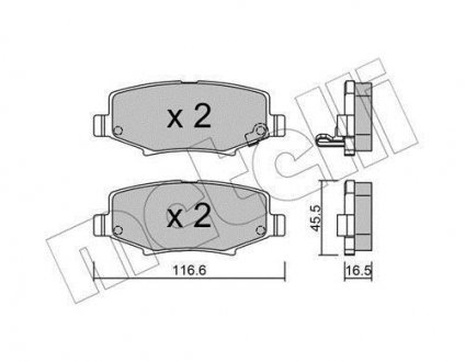 Комплект тормозных колодок, дисковый тормоз Metelli 22-0863-0 (фото 1)