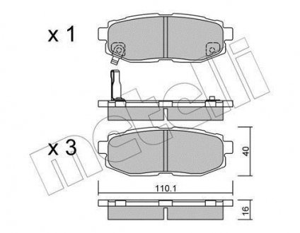 Тормозные колодки, дисковый тормоз (набор) Metelli 2208750