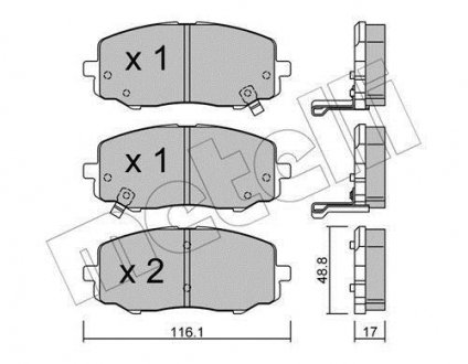 Комплект тормозных колодок, дисковый механизм Metelli 22-0912-0 (фото 1)