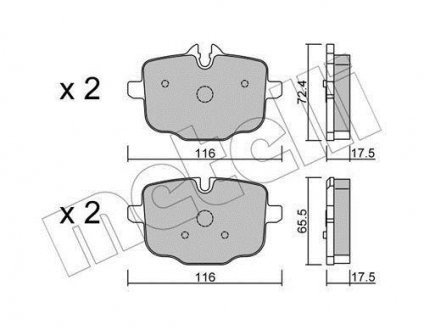 Комплект тормозных колодок, дисковый механизм Metelli 22-0921-0