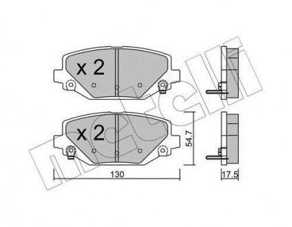 Тормозные колодки дисковые Metelli 2209470 (фото 1)