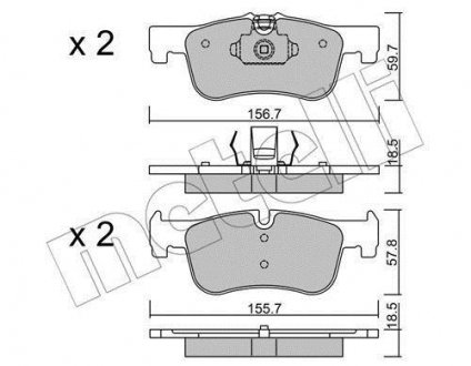 Комплект тормозных колодок (дисковых).) Metelli 22-0959-0