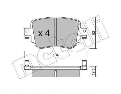 Комплект тормозных колодок (дисковых).) Metelli 22-0980-0