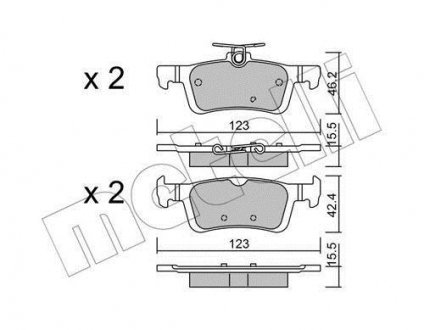 Комплект тормозных колодок (дисковых).) Metelli 22-0986-0