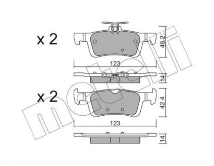 Комплект гальмівних колодок (дискових) Metelli 22-0986-1 (фото 1)