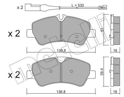 Комплект тормозных колодок (дисковых).) Metelli 22-0991-1