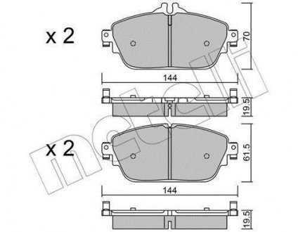 Комплект тормозных колодок (дисковых).) Metelli 22-1017-0