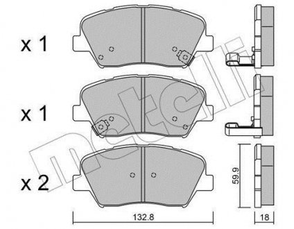 Комплект тормозных колодок (дисковых).) Metelli 22-1026-0