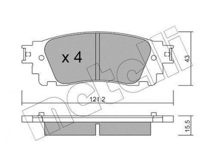 Комплект тормозных колодок (дисковых).) Metelli 22-1041-0