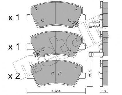 Колодки гальмівніKIA NIRO 16- PRZOD Metelli 22-1092-0