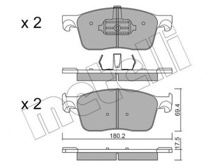 Комплект тормозных колодок (дисковых).) Metelli 22-1107-0 (фото 1)