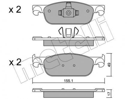 Комплект тормозных колодок (дисковых).) Metelli 22-1109-0 (фото 1)