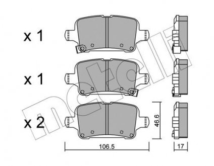 Комплект тормозных колодок (дисковых).) Metelli 22-1116-0 (фото 1)