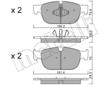 Комплект гальмівних колодок (дискових) Metelli 22-1120-0