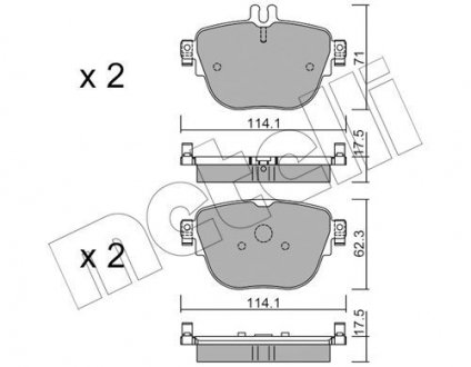 Колодки тормозныеMERCEDES E W213 16- TYL Metelli 2211370 (фото 1)