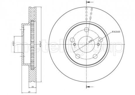 Диск тормозной Metelli 230646C