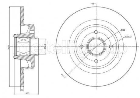 Диск тормозной 23-1457 Metelli 231457