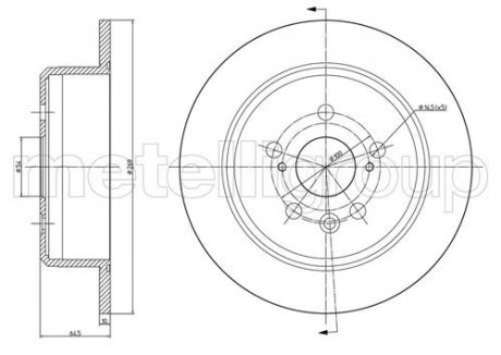 Диск тормознойTYL TOYOTA CARINA II -94 Metelli 231672C (фото 1)