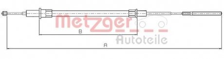 Трос ручного тормоза METZGER 104153