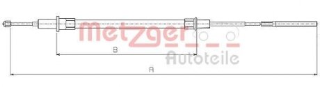 Трос ручного тормоза METZGER 104154