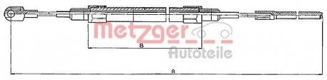 Трос ручного тормоза METZGER 10415