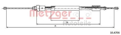 Трос ручного гальма METZGER 104706