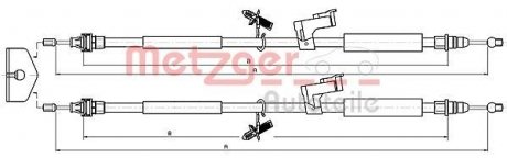 Трос ручного гальма METZGER 105368